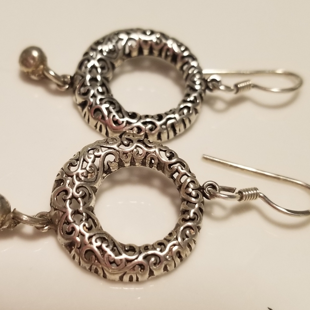 Crafted Silver earrings. - Picture 3 of 7